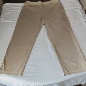 Women's Valerie Stevens Flat Front Stretch Tan Pants Business/Casual
